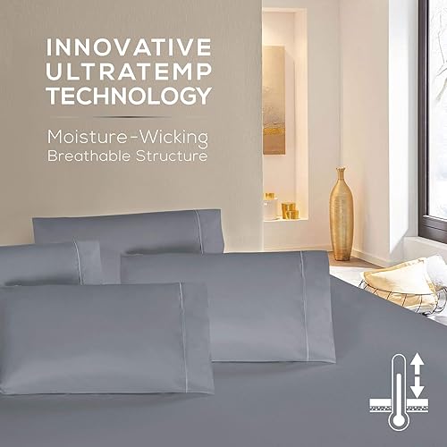 Miniatura 6 de Mueller Serie 1800 - Juego de sábanas supersuaves de 6 piezas, esquinas profundas de hasta 16 pulgadas, transfieren calor, hipoalergénicas,