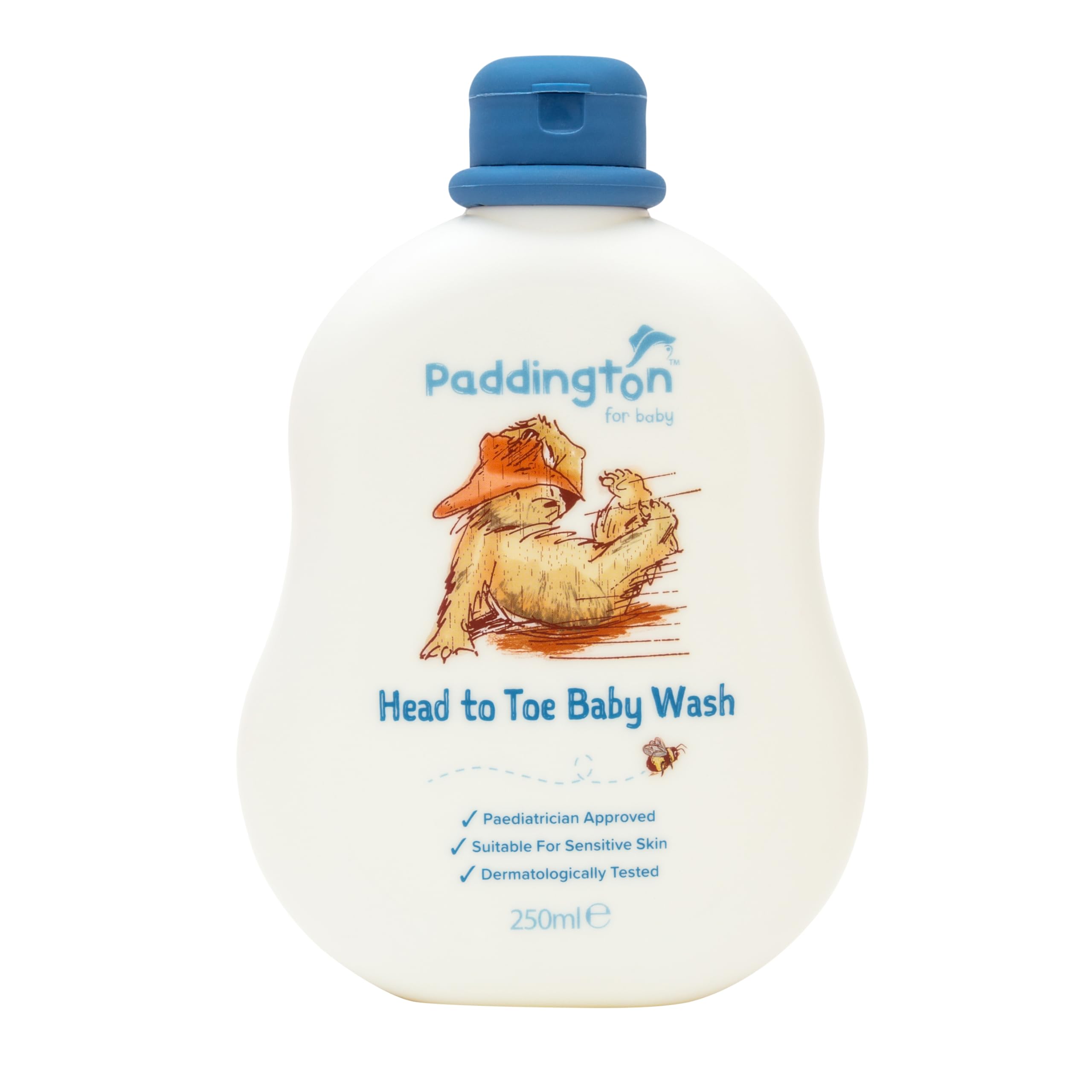 Paddington Bear Baby Head to Toe Wash 250ml – Gentle Baby Bath Wash for Newborns & Sensitive Skin – Paediatrician Approved, Dermatologically Tested, 99% Naturally Derived Ingredients