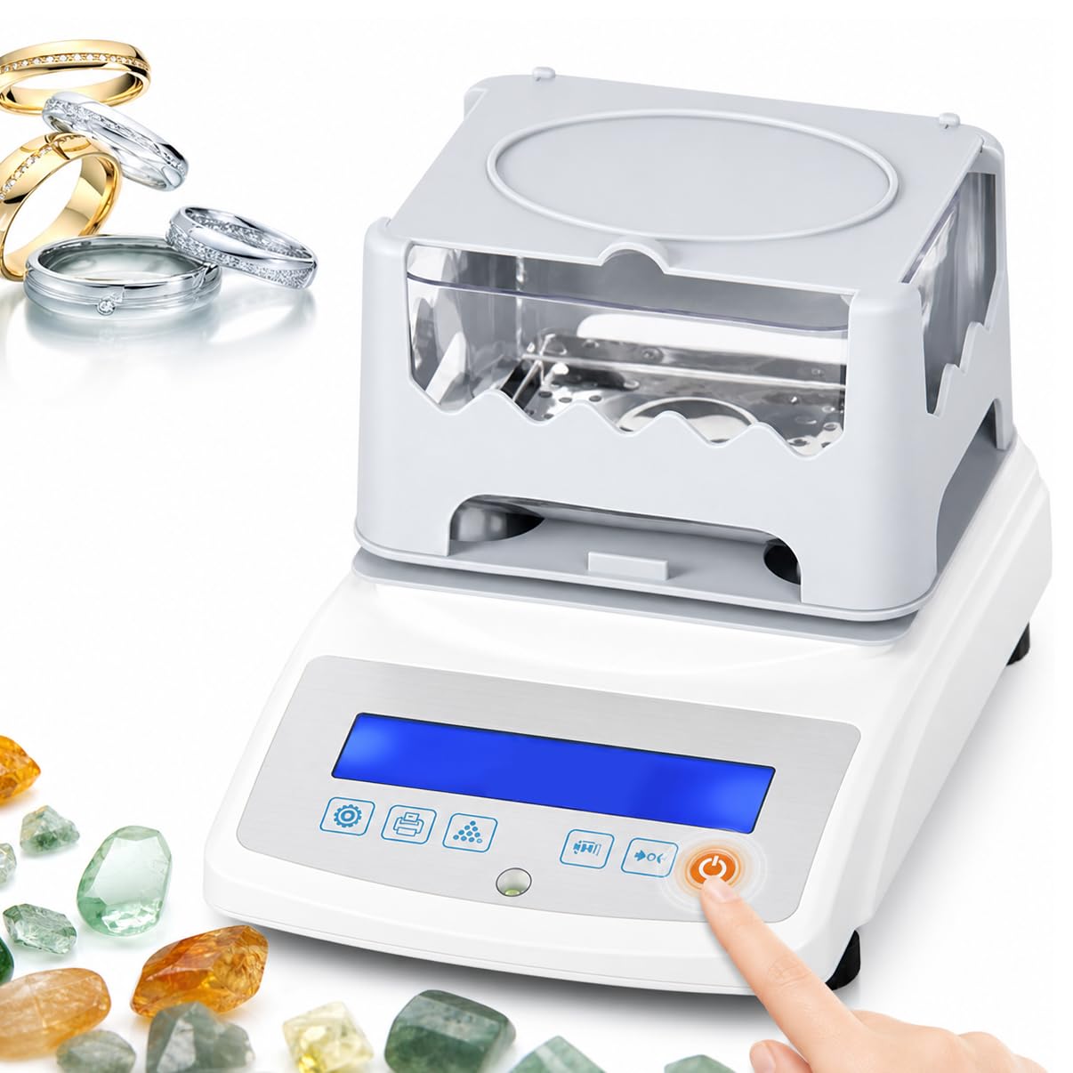 GmhXylophyte Gold Purity Testing Machine, Digital Electronic Gold Purity Tester Meter, Density Range: 0.001~99.999g/Cm3, Precise Measurement, Reliable Data, For Jewelry 300A