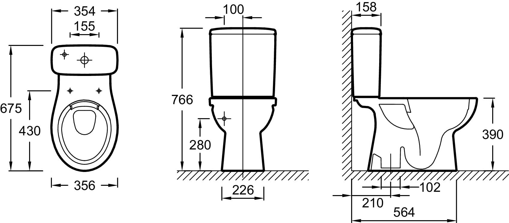 JACOB DELAFON WC Inodoro completo a suelo Salida vertical Alimentación fondo Sistema rimless Asiento amortiguado Doble descarga 2,6/4 l LIMA E40026-00