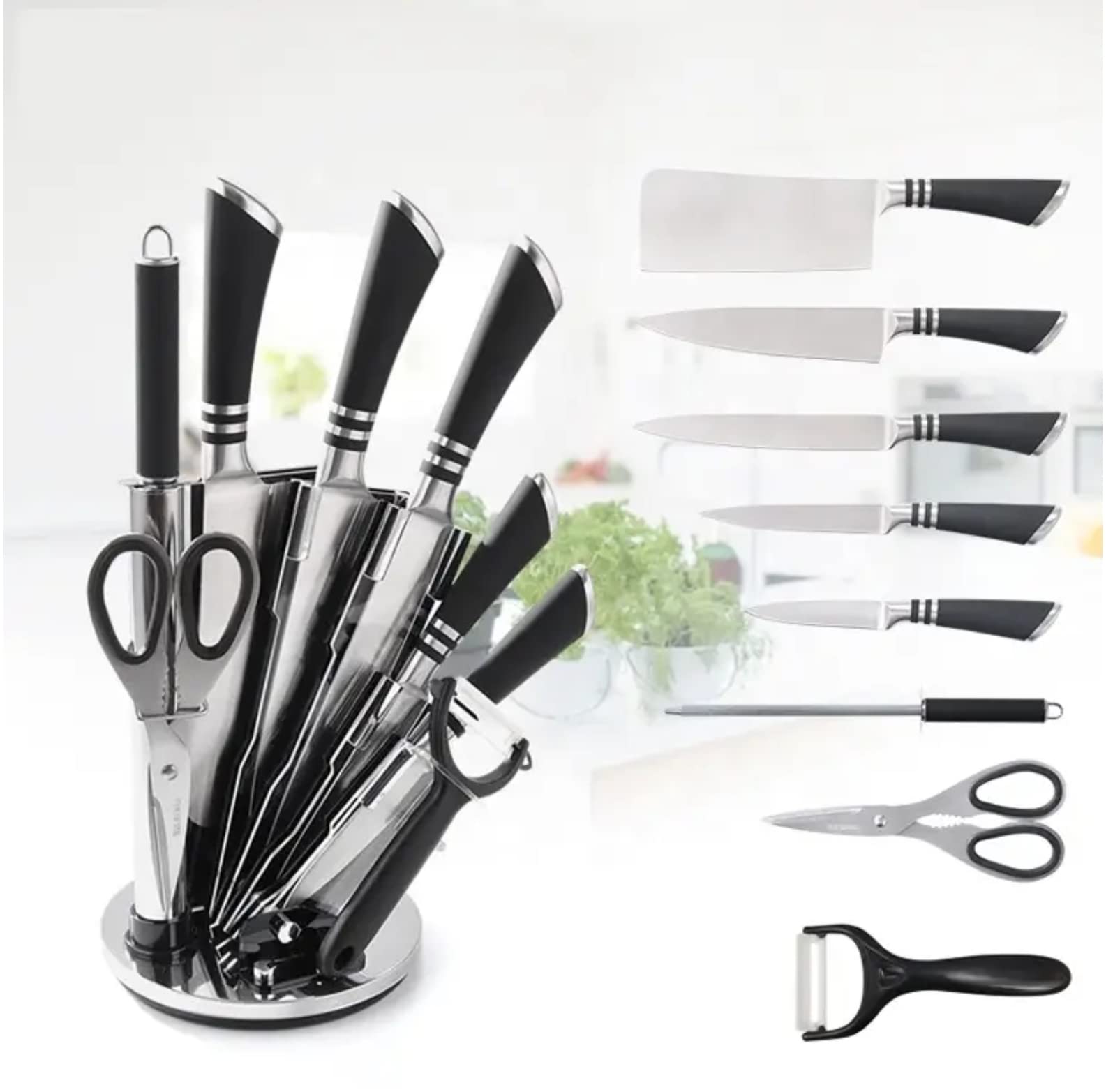 8 piece Hollow Handle Acrylic Kitchen knife set