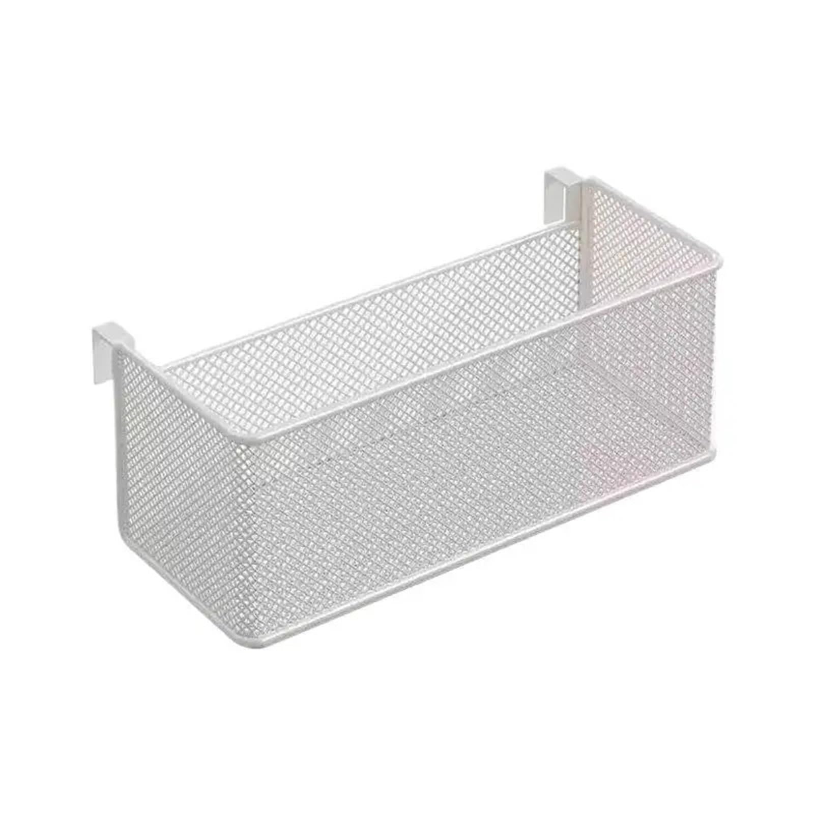 Dorm Bed & Bunk Bedroom Bedside Hanging Storage Basket Space Saving Multifunctional Metal Shelf For Hotel Office For Home(White)