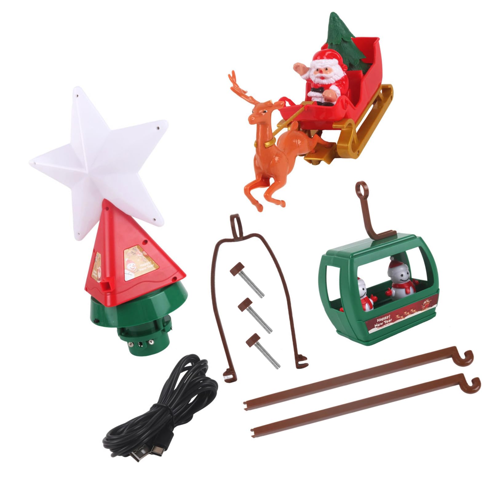 Buxuaaaa Electric Whirling Christmas Leader with Constructed Celebratory Decoration for Gathering Present Musical Leader