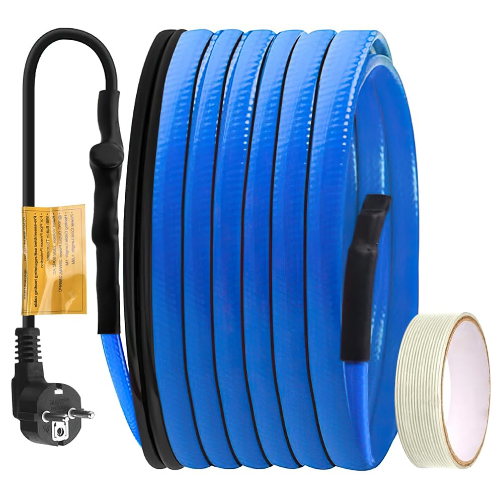 Cavo Scaldante Antigelo, Cavo Riscaldante Autoregolante con Termostato Incorporato, Cavo Riscaldante per Protezione di Tubi Dell'acqua, Tubi di Casa in Metallo/Plastica (4M, 25W/M)