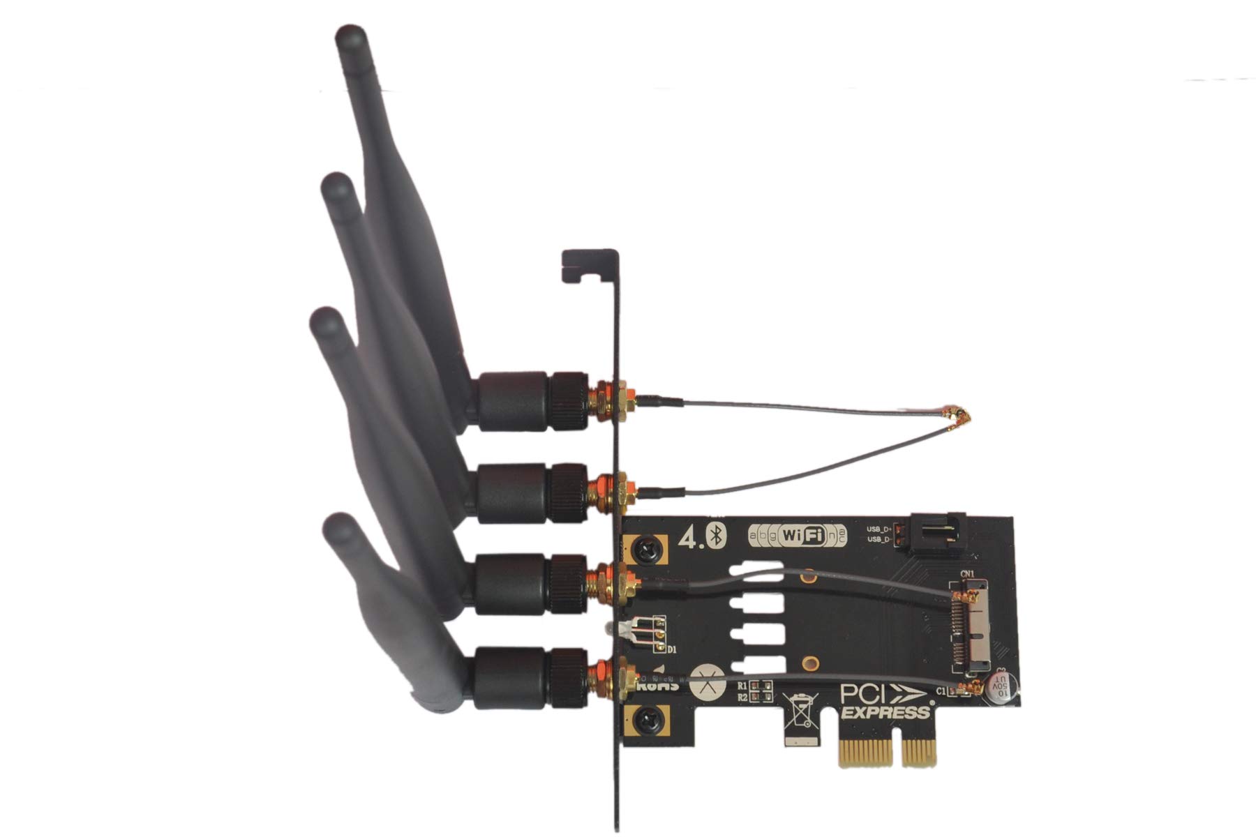 LeHang BCM94360CD BCM94331CD Adaptateur de Carte WiFi 4.0 Bluetooth vers PCI-E x1 (36 Broches) pour PC/Hackintosh