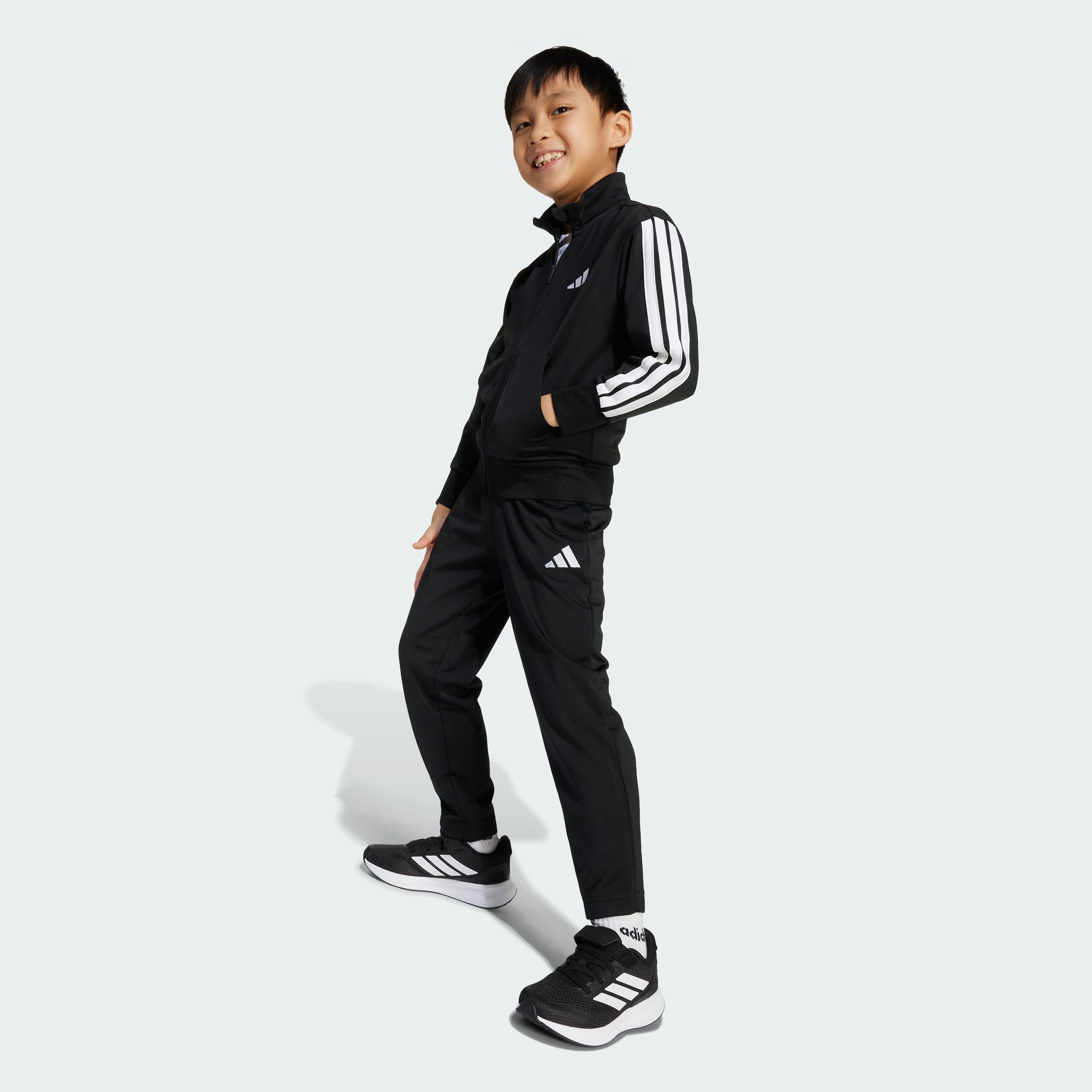 adidas Uniseks - dzieci Essentials Climacool Track Suit, black/white, 7-8 Years