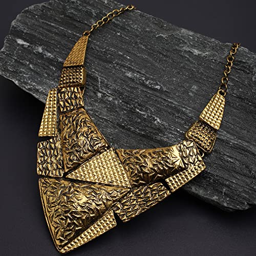 Image of SOHI Contemporary Necklace for Women and Girls, Necklace with Chain detailing for women, Statement jewellery, Fashion Jewellery for women, Imitation, ladies