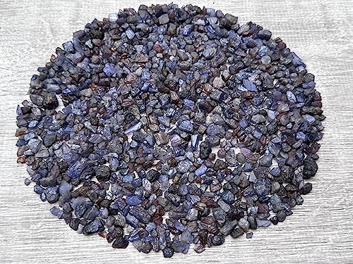 Image of GAF TREASURES 2 oz Lot Natural Semi Tumbled Gemstone Chips, Crushed Mini Crystals, Undrilled Crystal Chips (Sapphire)