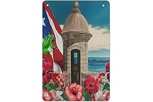 Puerto Rico Flag Metal Tin Sign: Vibrant Wall Decor Celebrating Puerto Rican Heritage