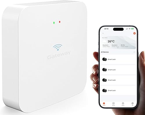 Pulido Puerta de enlace WiFi para cerradura inteligente F140, bloqueo inteligente con control remoto, sistema Tuya, con hasta 128 cerraduras