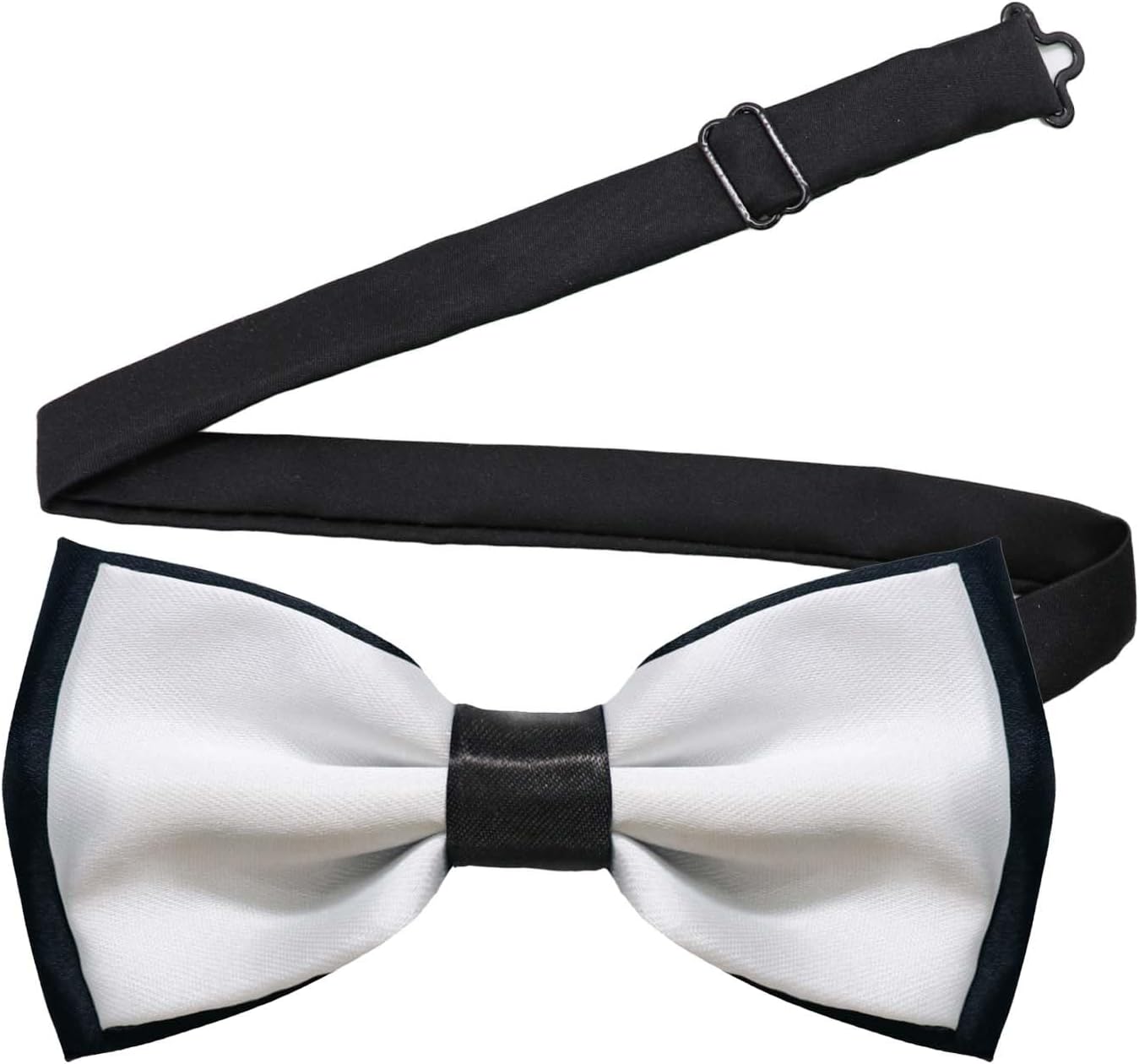 LJBFNN Bow Ties for Men Pre Tied Mens Bow Tie, Adjustable Bowties Men Black and White Bow Tie for Wedding/Party/Casual