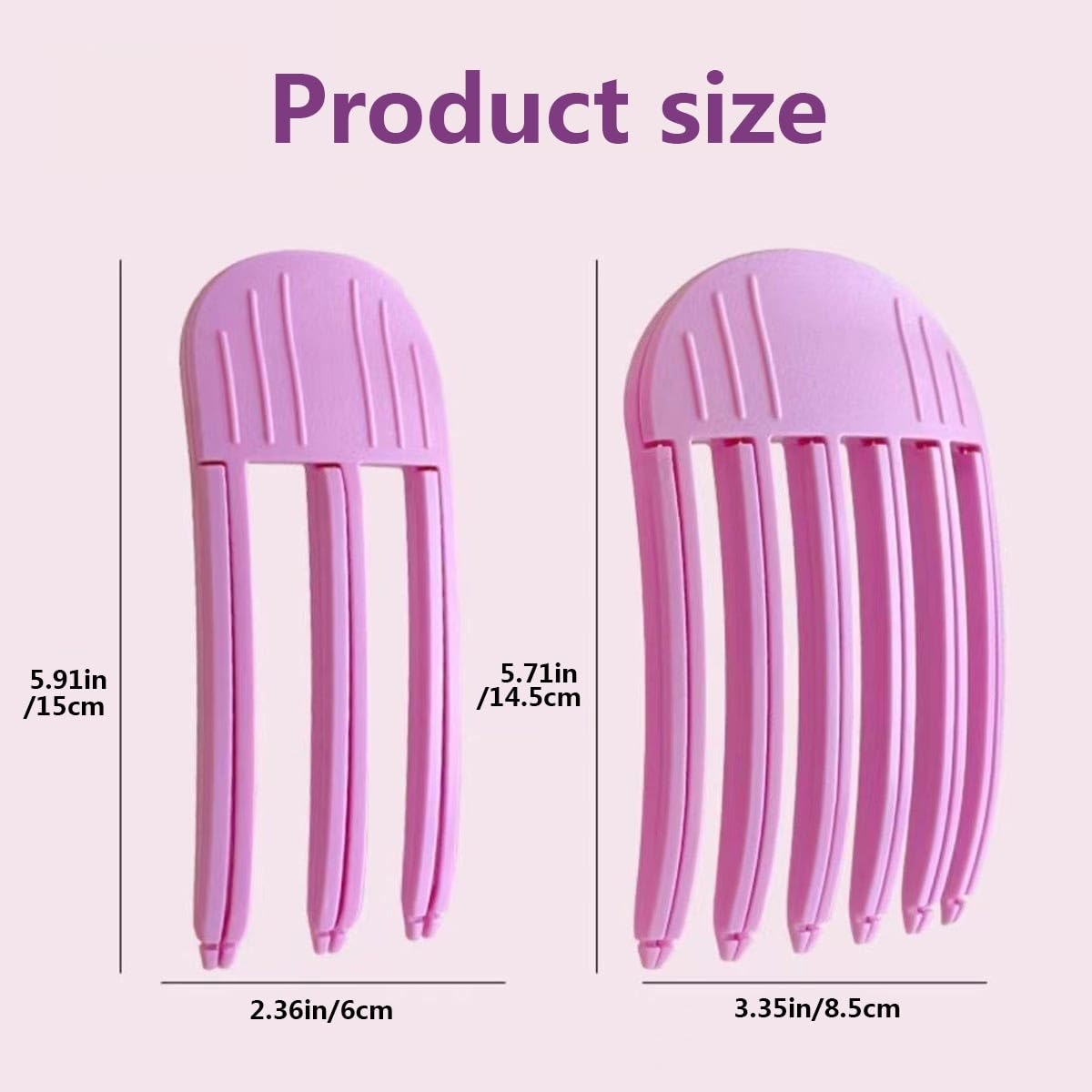 2 Pack Wind Shaping Styling Comb for Fluffy Bangs for Volume and Heatless Curls,Fluffy Hair Tool, No-Trace Hair Root Lifting Clips for a Natural Voluminous Look image 5