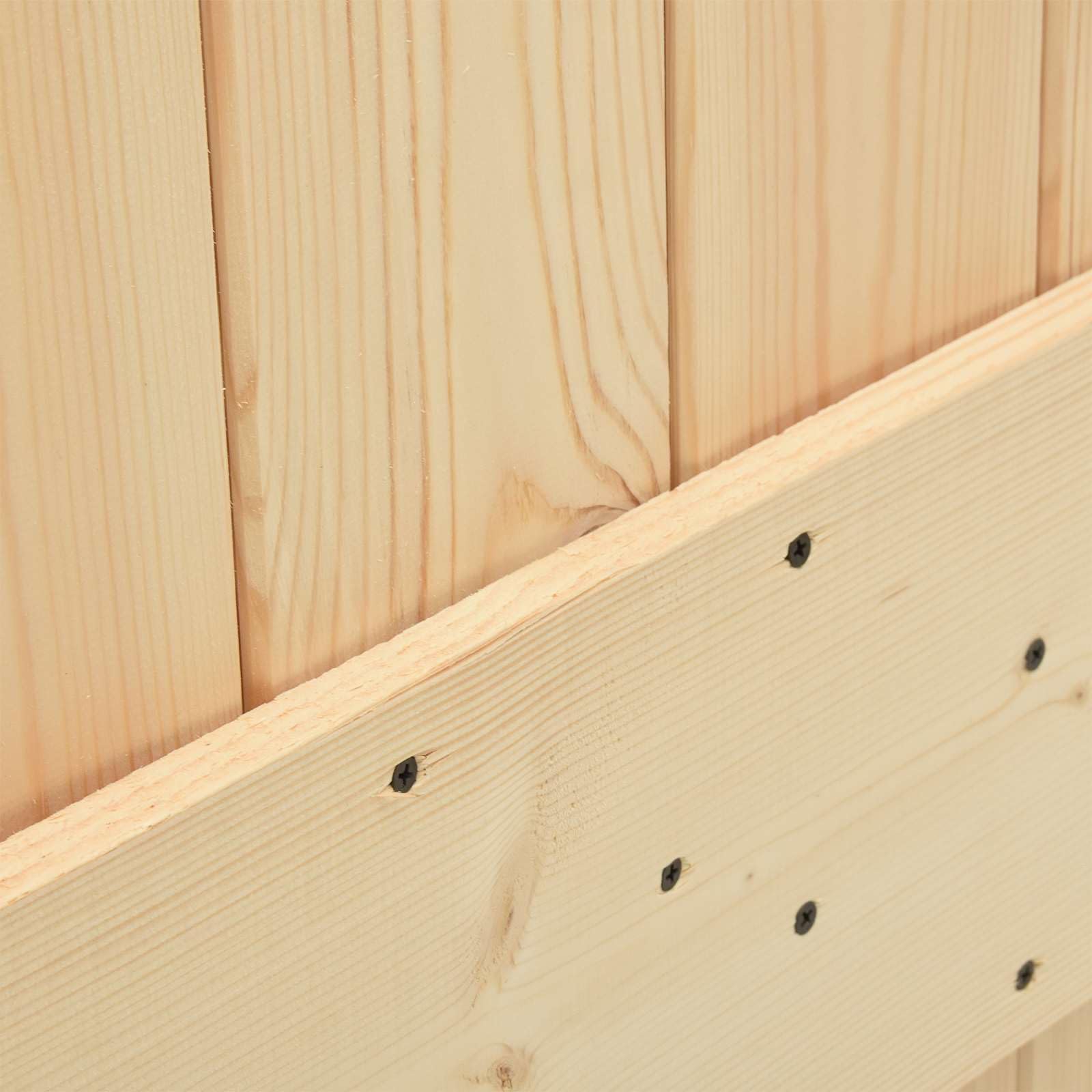 Puerta corredera Narvik natural y negra 213,5 cm | Madera de pino maciza, riel de acero, mecanismo superior, diseño de ahorro de espacio, para interiores