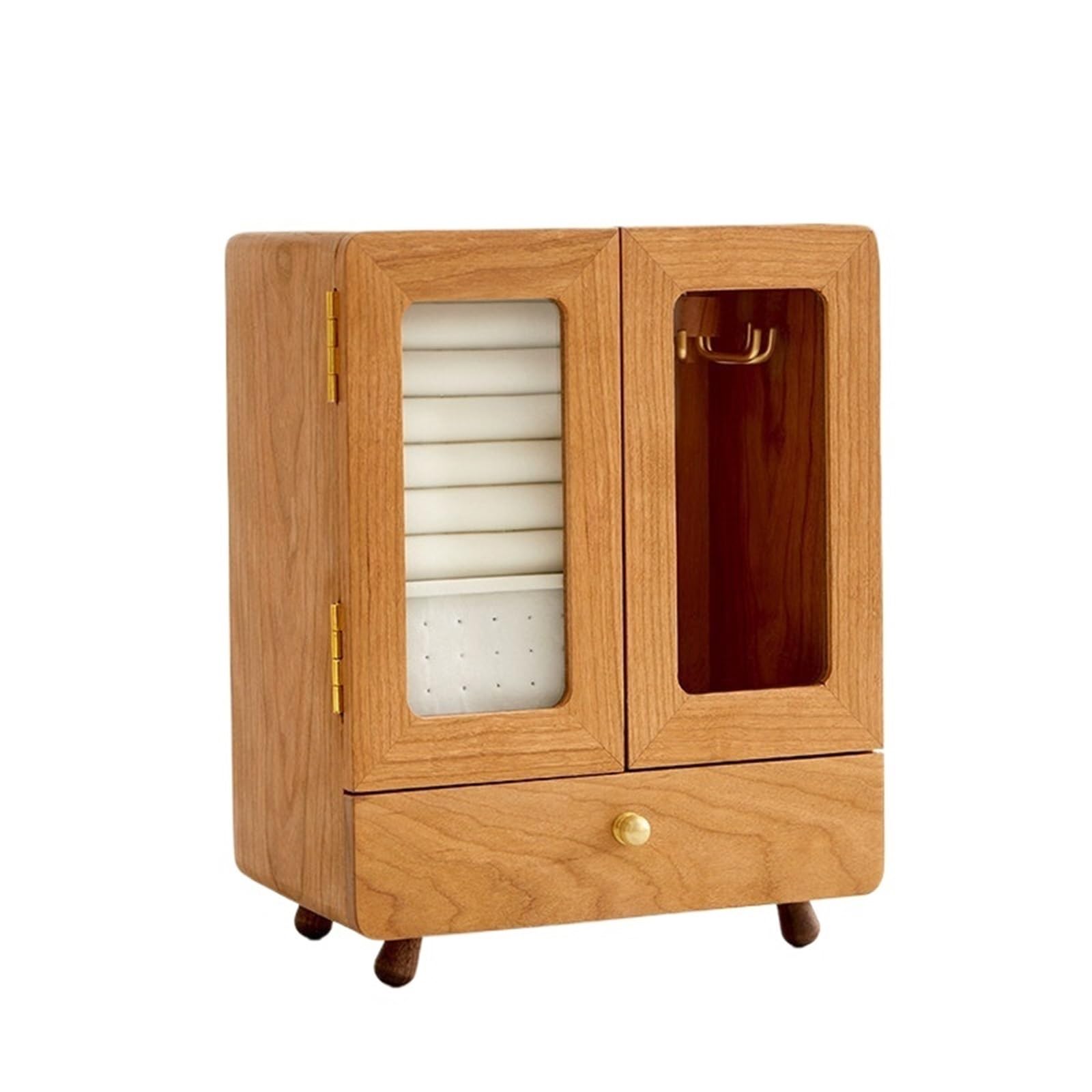 CLQYXRMVC Jewelery Box Wooden Jewelry Storage Box Desktop Ring Earnail Bracelet Large Capacity Jewellry Organizer Case(Natural)