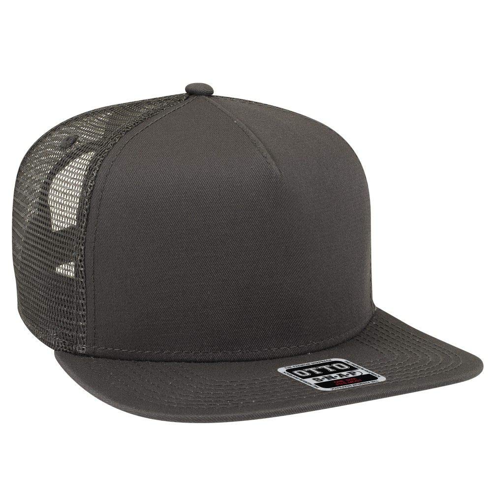 OTTO Square Flat Visor SNAP 5 Panel Mesh Back Trucker Snapback Hat