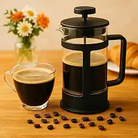 Cafeteira Francesa 350ml Preta | Prensa Francesa Borossilicato | Café Encorpado e Aromático Manual | French Press Compacta e Portátil