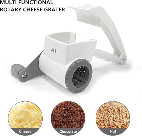 Miniatura 2 de LHS Ralladores rotativos de queso para cocina, rallador manual profesional de quesos de mano con tambor de acero inoxidable para rallar queso duro,