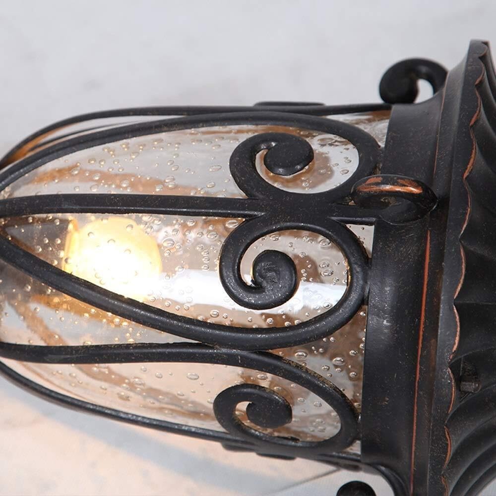 Palo Luce Luci da Esterno in Alluminio, Lampada Palo in Vetro Impermeabile, Giardino, Colonna, Recinzione Stradale Esterno Giardino(23 * 61cm)