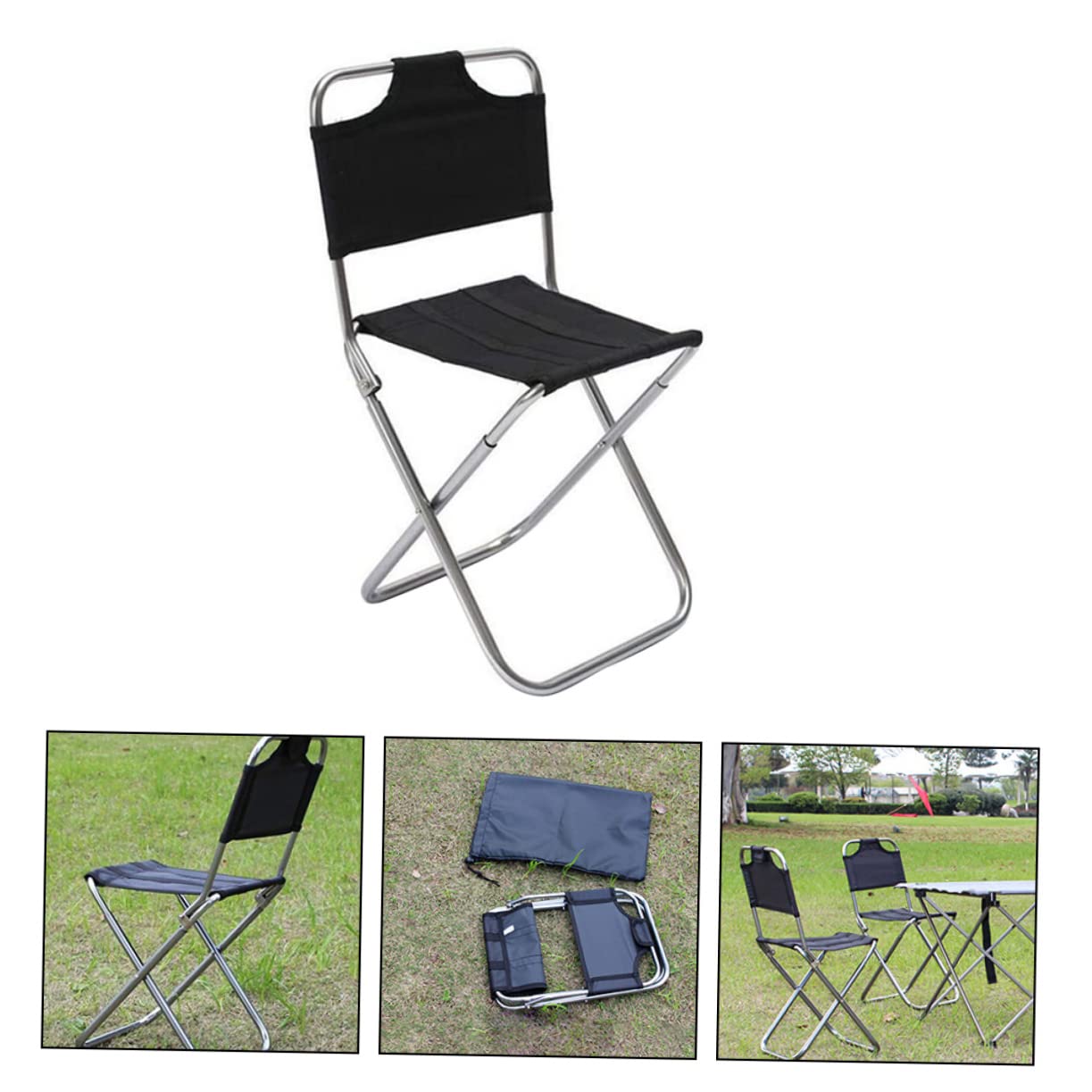 HEMOTON Sedia Pieghevole per Campeggio Sgabello da Esterno Leggero Comodo per Sport all Aperto Sedia da Pesca Pieghevole per Picnic Giardinaggio e Viaggi