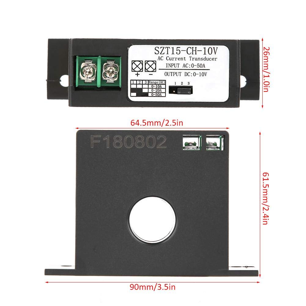 Trasmettitore di corrente alternata corrente alternata, CA 0-50A a CC 0-10 V Induttore di trasduttori reciproci corrente SZT15-CH-10V