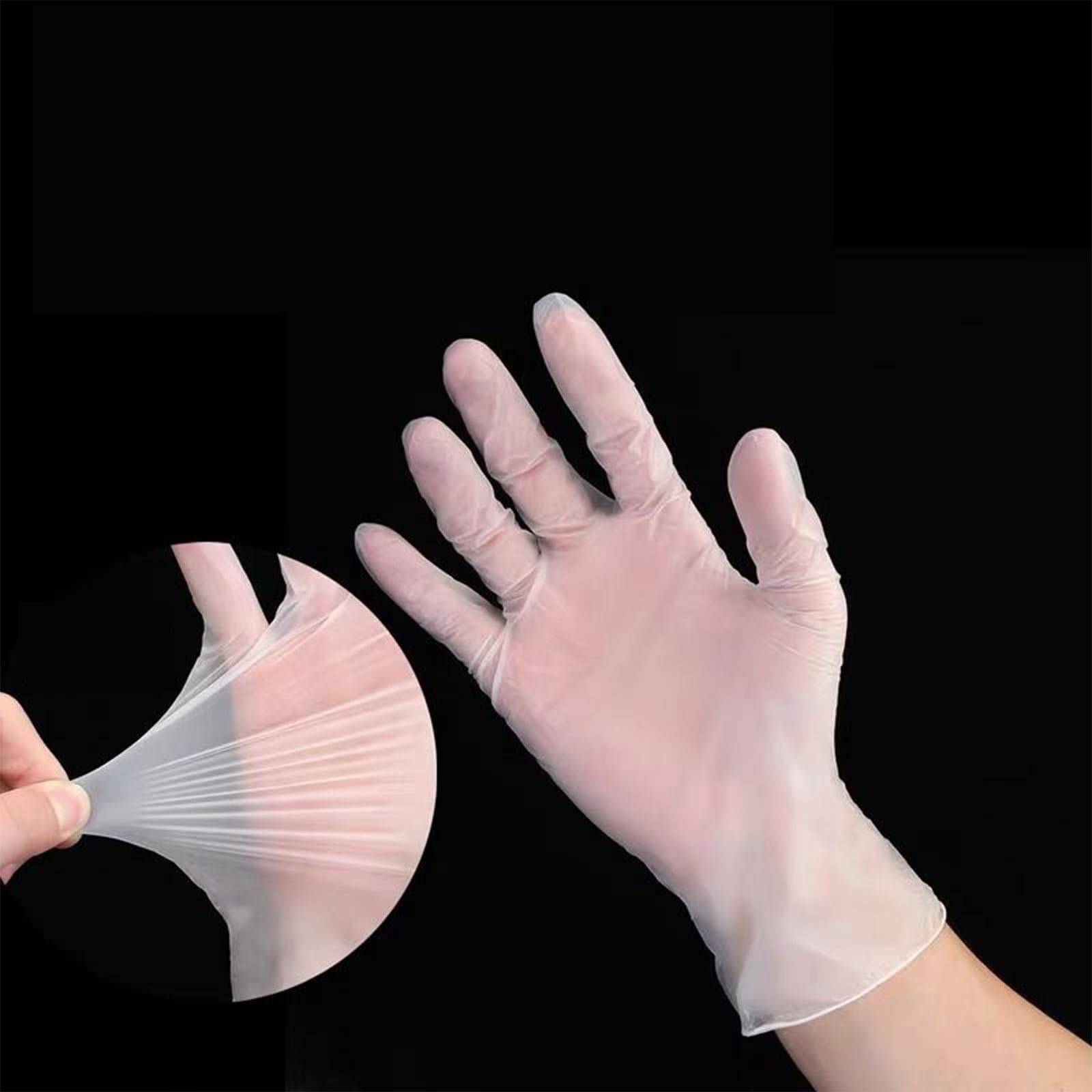 100PCS Disposable Clear Gloves Tattoos Gloves Disposable Cooking Gloves Food Grade TPE Kitchen Baking and Kneading Gloves