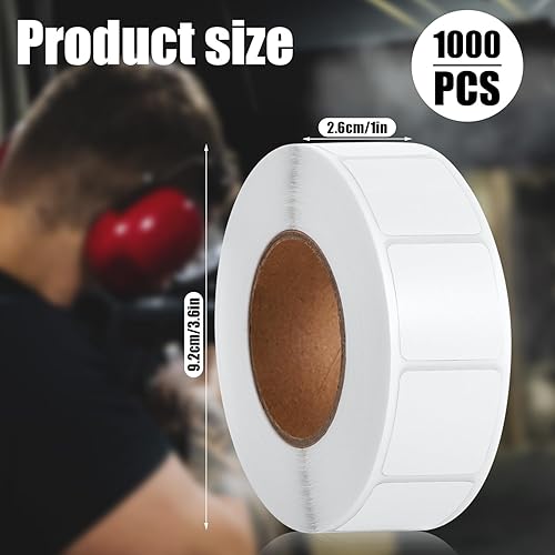 Miniatura 2 de 4000 unidades4 rollos de calcomanías de objetivo, 0.87 pulgadas cuadradas, calcomanías de tiro para práctica de campo de tiro (blanco)