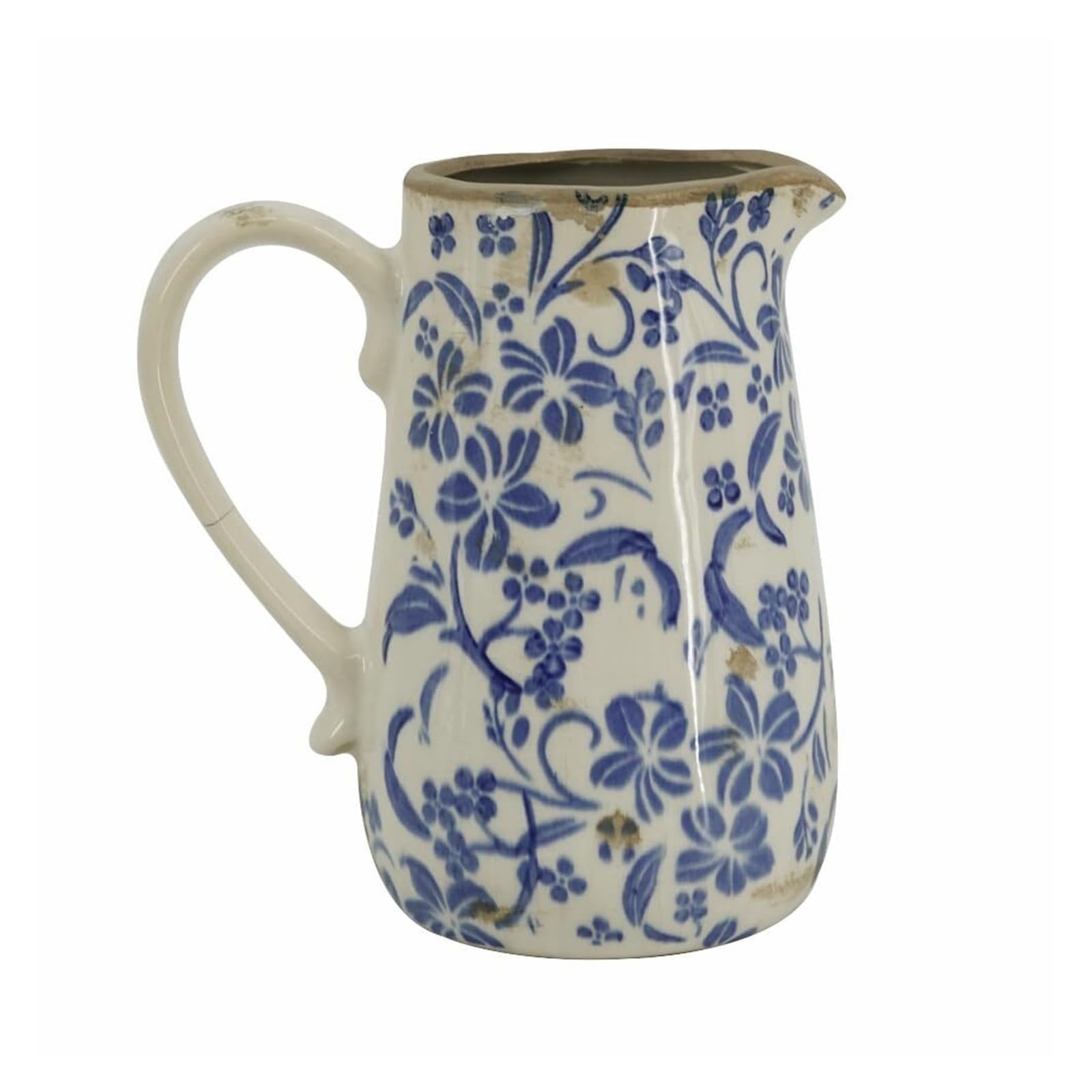 Eingangsbereich-Deko Blaue und weiße Keramikvase, Krug mit Griff, dekorative Blume for die Dekoration Einzigartige Geschenke fürs Zuhause