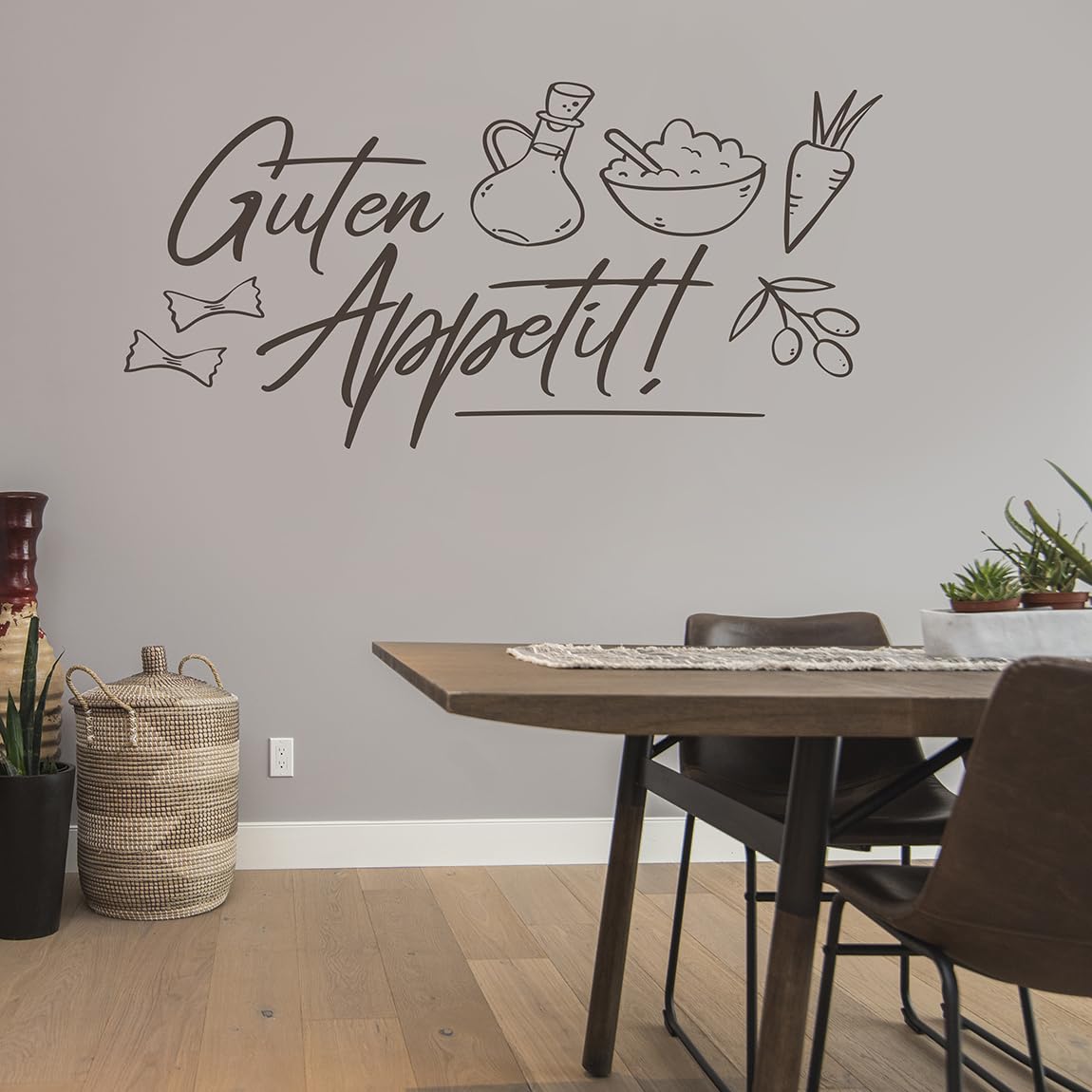 Klebesüchtig Wandtattoo „Guten Appetit“ 60x64 Cm Anthrazit – Selbstklebend Für Wand, Tür Oder Flur