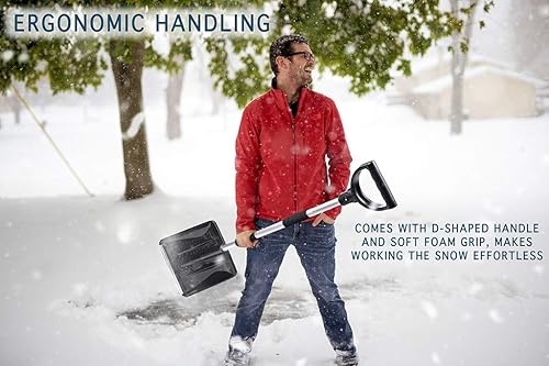 Miniatura 3 de Zento Deals - Juego 3 en 1 con pala para la nieve, cepillo de nieve y rascador de hielo, con diseño plegable de emergencia, juego para quitar la