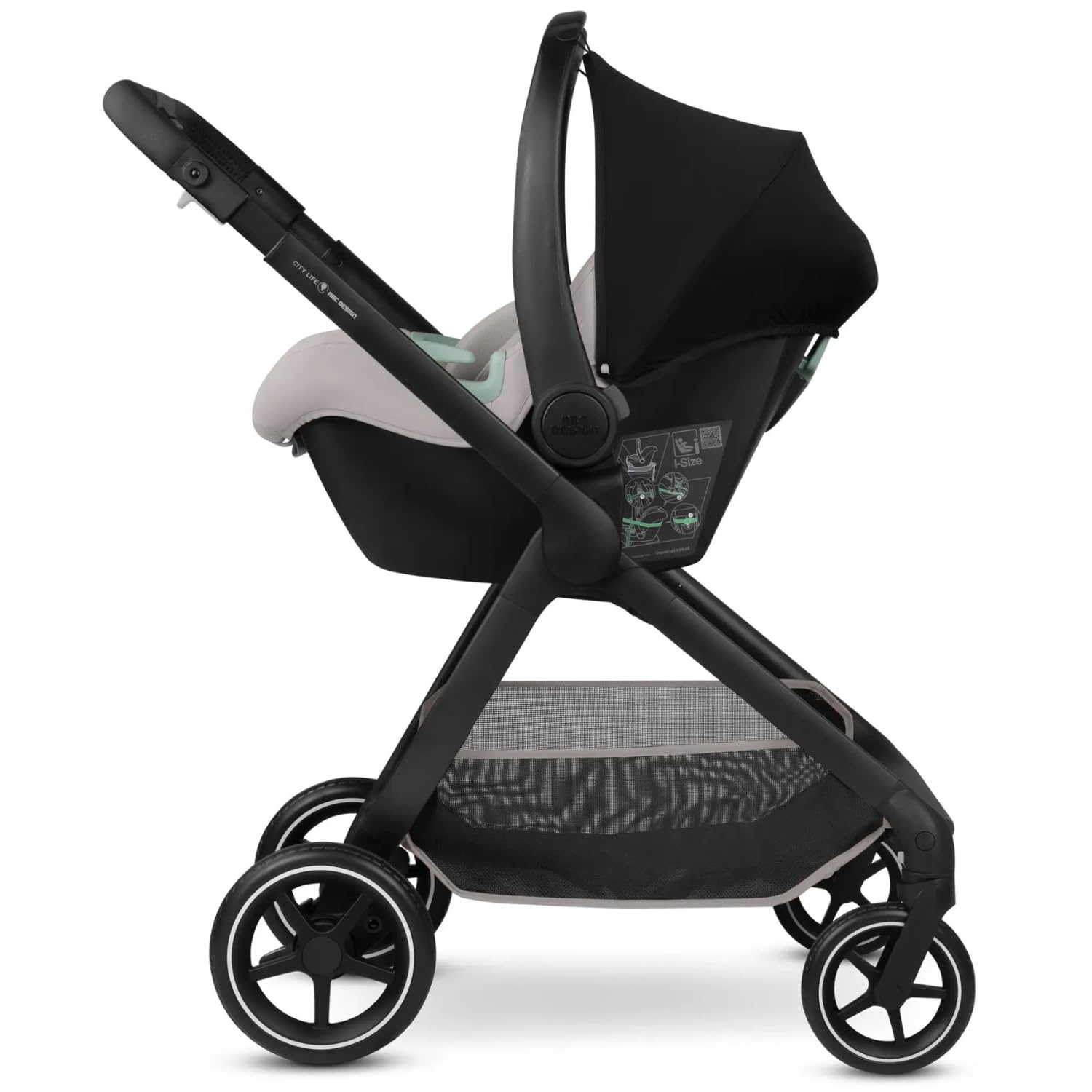ABC Design Babyschalen Adapter City Life kompatibel Tulip Maxi-Cosi Cybex Joie BeSafe Avionaut Kinderwagen Travelsystem Schwarz