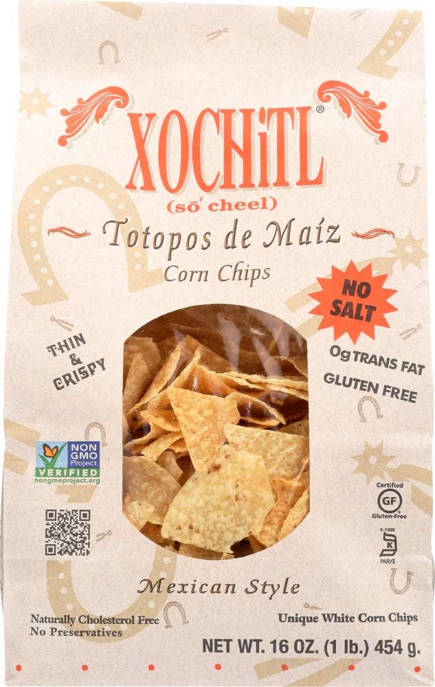 Xochitl Corn Chips, No Salt, 16 oz
