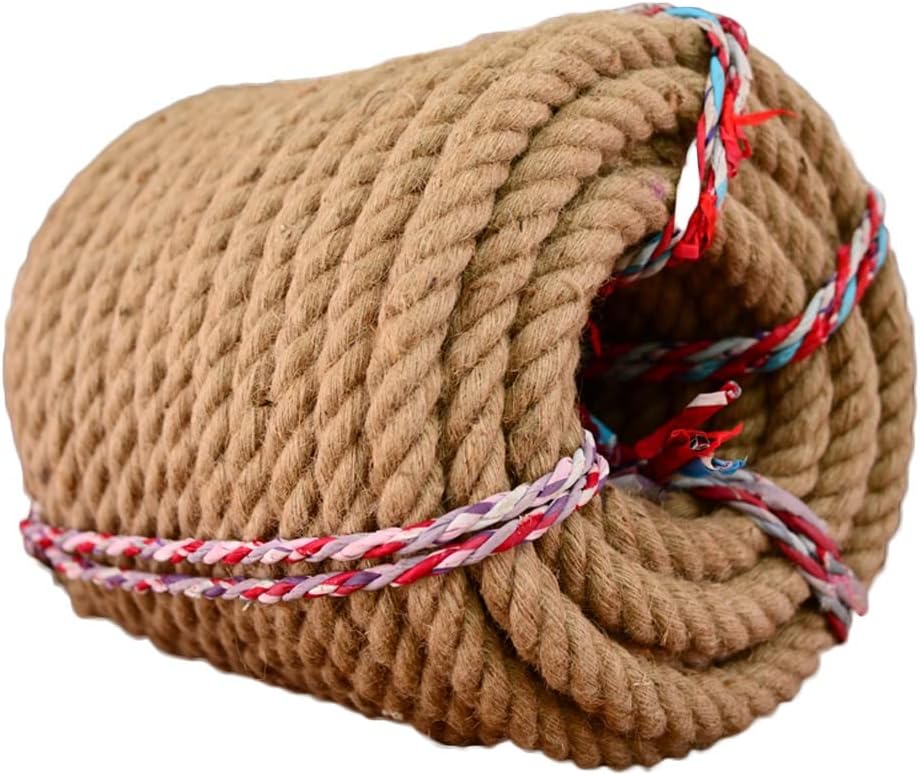 Jute Rope Chandelier Hammock and DIY Art Ideas Garden for Decorate Natural Hemp Rope Strong Natural Rope durable Hemp Rope 16mm (Color : 16mm, Size : 100m)