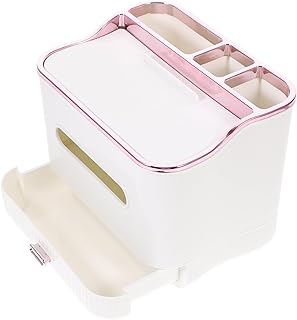 Caja Organizadora Multifunción para Escritorio Compartimentos para Pañuelos y Control Remoto Diseño Compacto y Ligero Color Blanco Elegante Almacenamiento Práctico para Salón y
