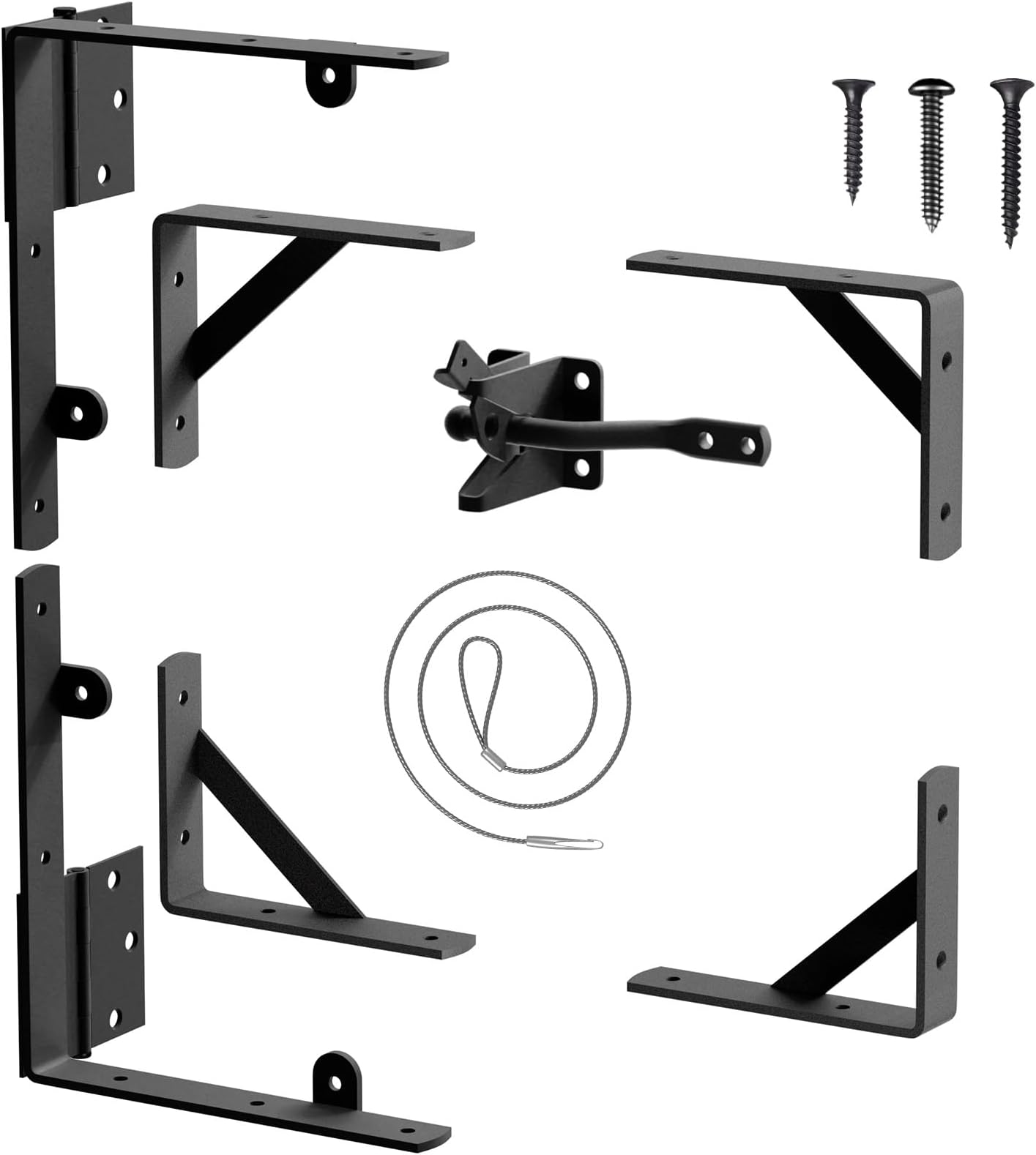 MROCO Anti Sag Gate Kit with Self-Locking Gate Latch Heavy-Duty Gate Frame Hardware Adjustable Bracket for Wooden Gates, Fences, Driveways Gates, Shed Doors, Corral Gates, Wood Windows