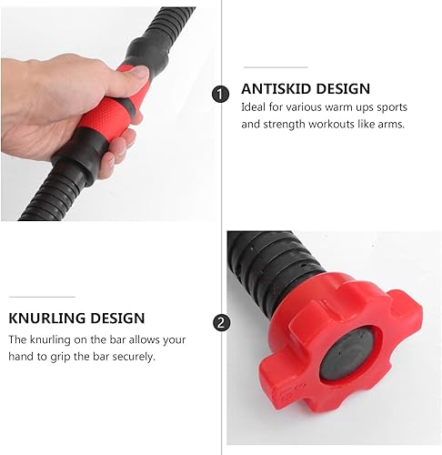 Miniatura 2 de BESPORTBLE 2 barras de mancuernas duraderas con mango de mancuernas para entrenamiento, deporte, entrenamiento, gimnasio (color al azar) (19.7 in)