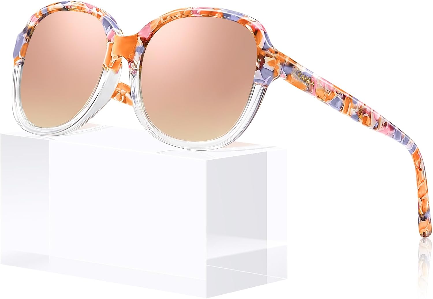 CARFIA Acetate Polarized Sunglasses for Women UV Protection, Retro Fashion Ladies Shades Driving Safety Eyewear