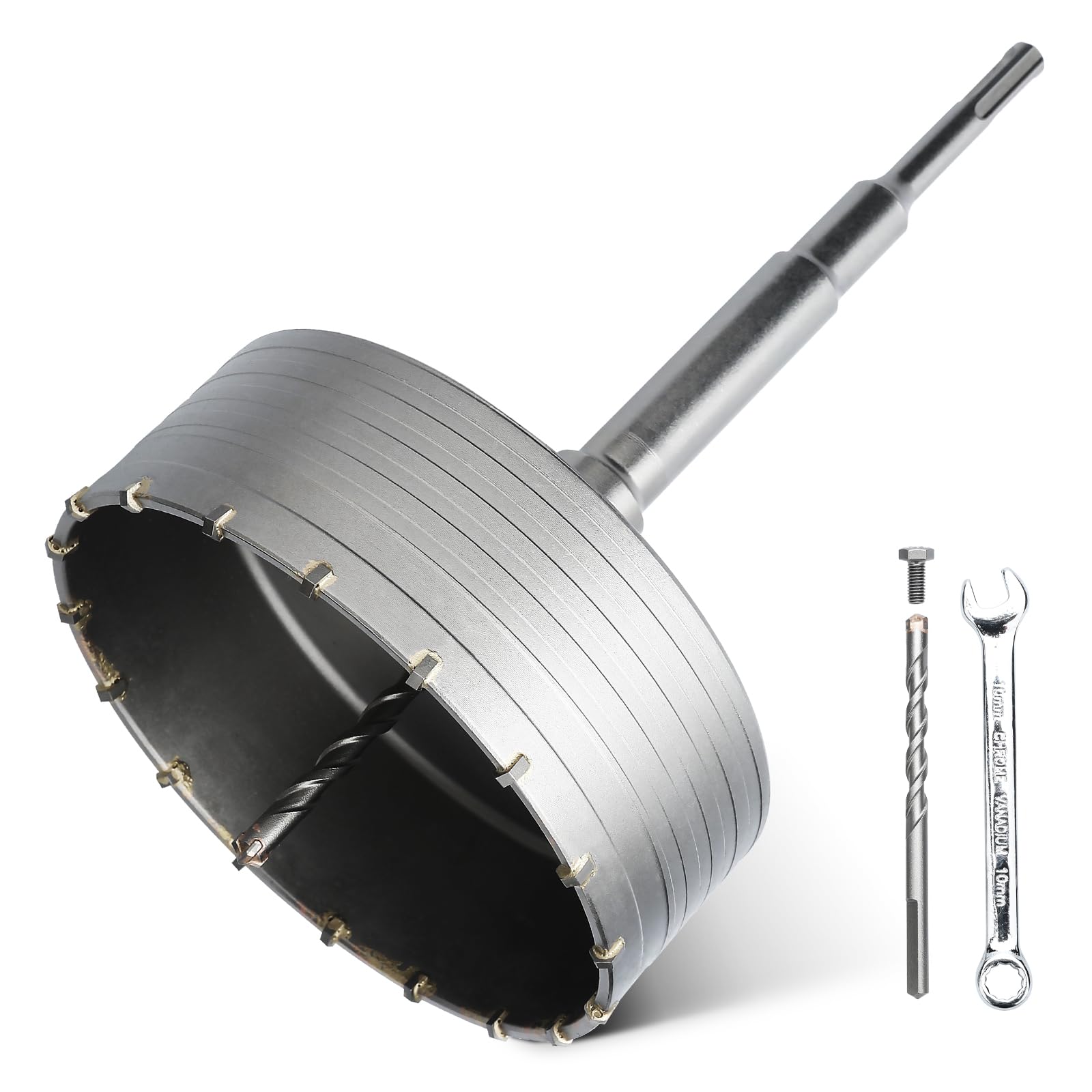 hsawbit 160mm Core Drill Bit SDS Concrete Hole Cutter with 220mm SDS Shank, Masonry Hole Saw Wall Hole Cutter Holesaw for Concrete Brick Wall Stone