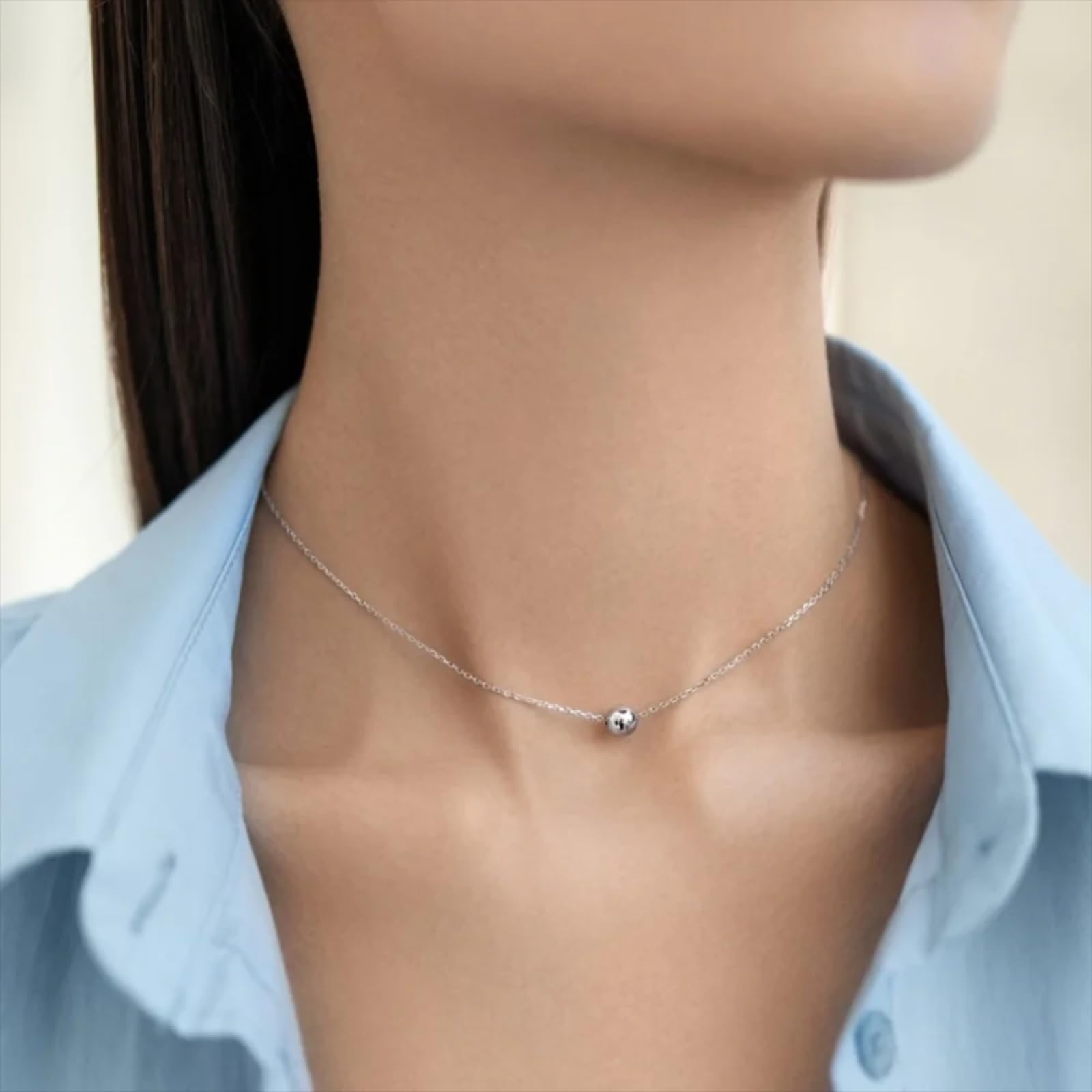 SiVaji Necklace Halskette Ketten Schmuck Herren Frauen Anhänger Necklaceschlichte Perlen Anhänger Lange Kette Halskette
