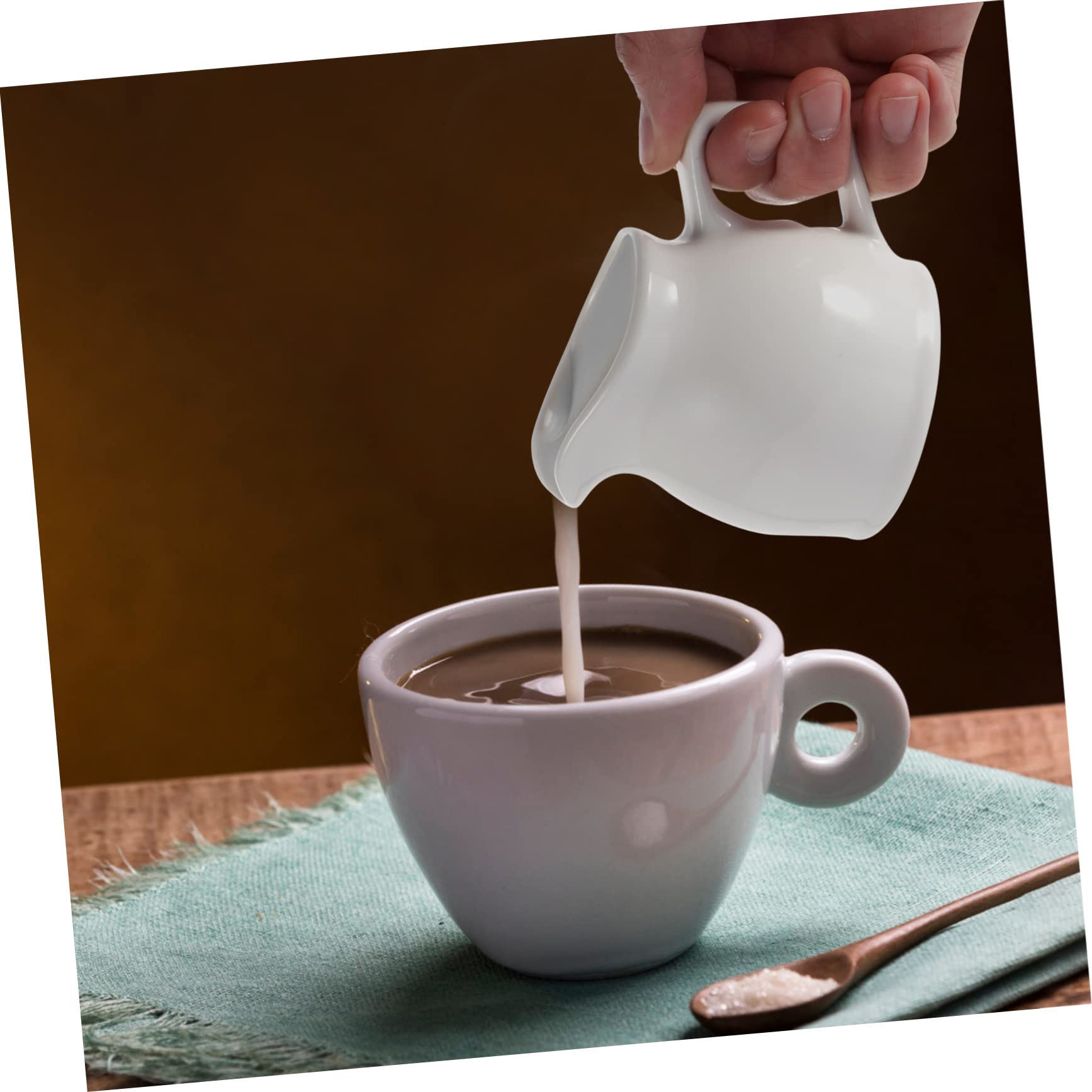 Sauce Bucket Coffee Mugs Coffee Creamer Espresso Cup Mini Nspressso Cream Container Jug for Ceramic Coffee Frothing Cup Ceramic Coffee Milk Creamer Milk Cup Ceramics White NAMOARLY