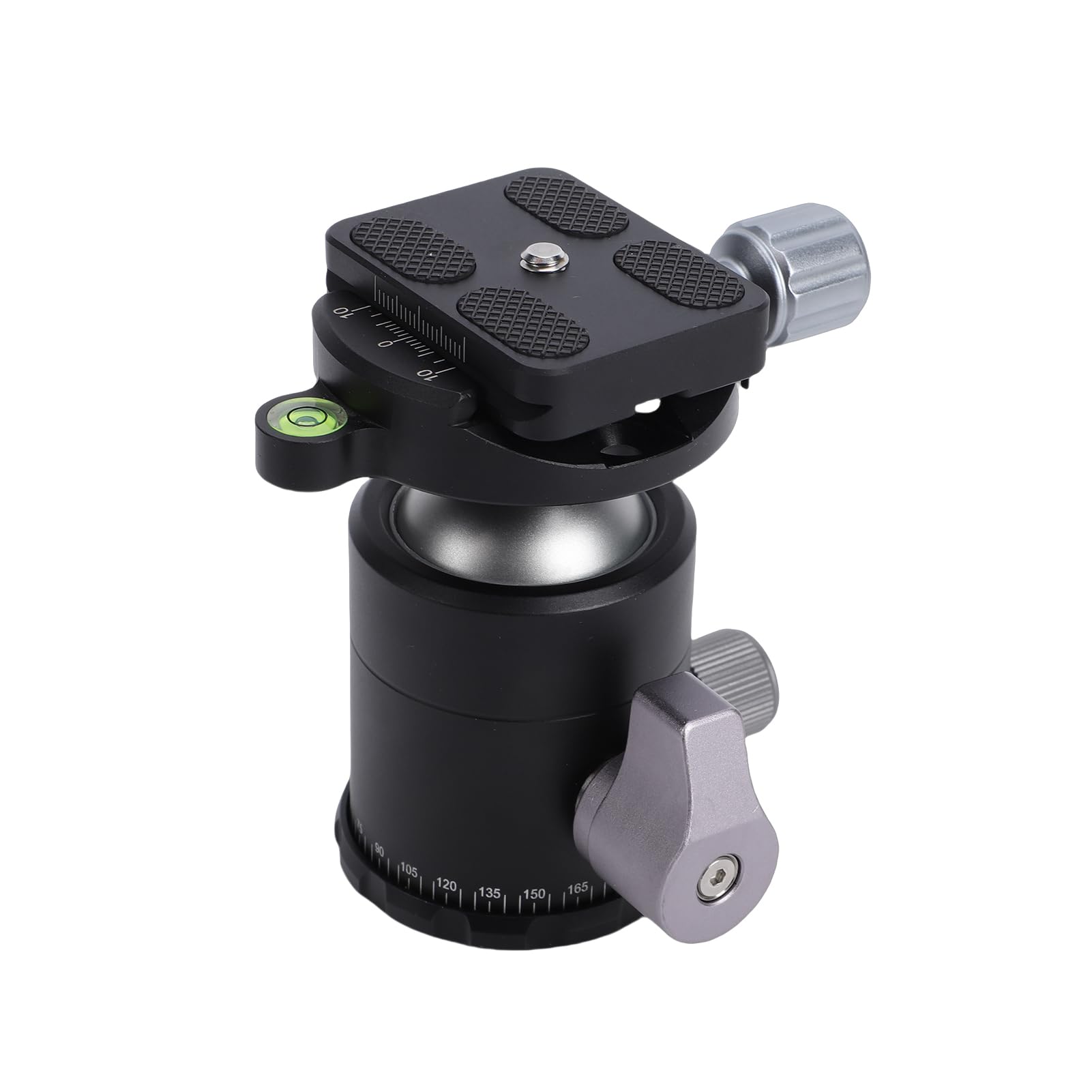 Wysokiej Jakości Metalowa Głowica Kulowa 36 Mm do Statywu, Wytrzymała Głowica Kulowa Panoramiczna z płytką 1/4 do Suwaka Monopodu Aparatu DSLR, Uchwyt Kulowy Obrabiany CNC ze Stopu Aluminium,