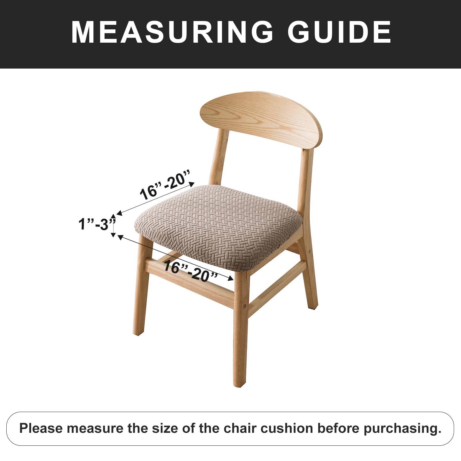 Genina Genina Seat Covers for Dining Room Chair Seat Slipcovers Kitchen Chair Covers (Taupe, 4 Pcs) in use