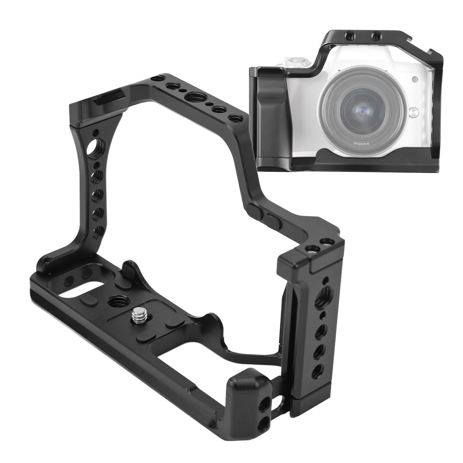 Jaula de Video para cámara Equipo de Jaula para cámara de aleación de Aluminio con Zapata fría Orificio de localización para cámara M50 M5 M50II Diseño de múltiples Orificios