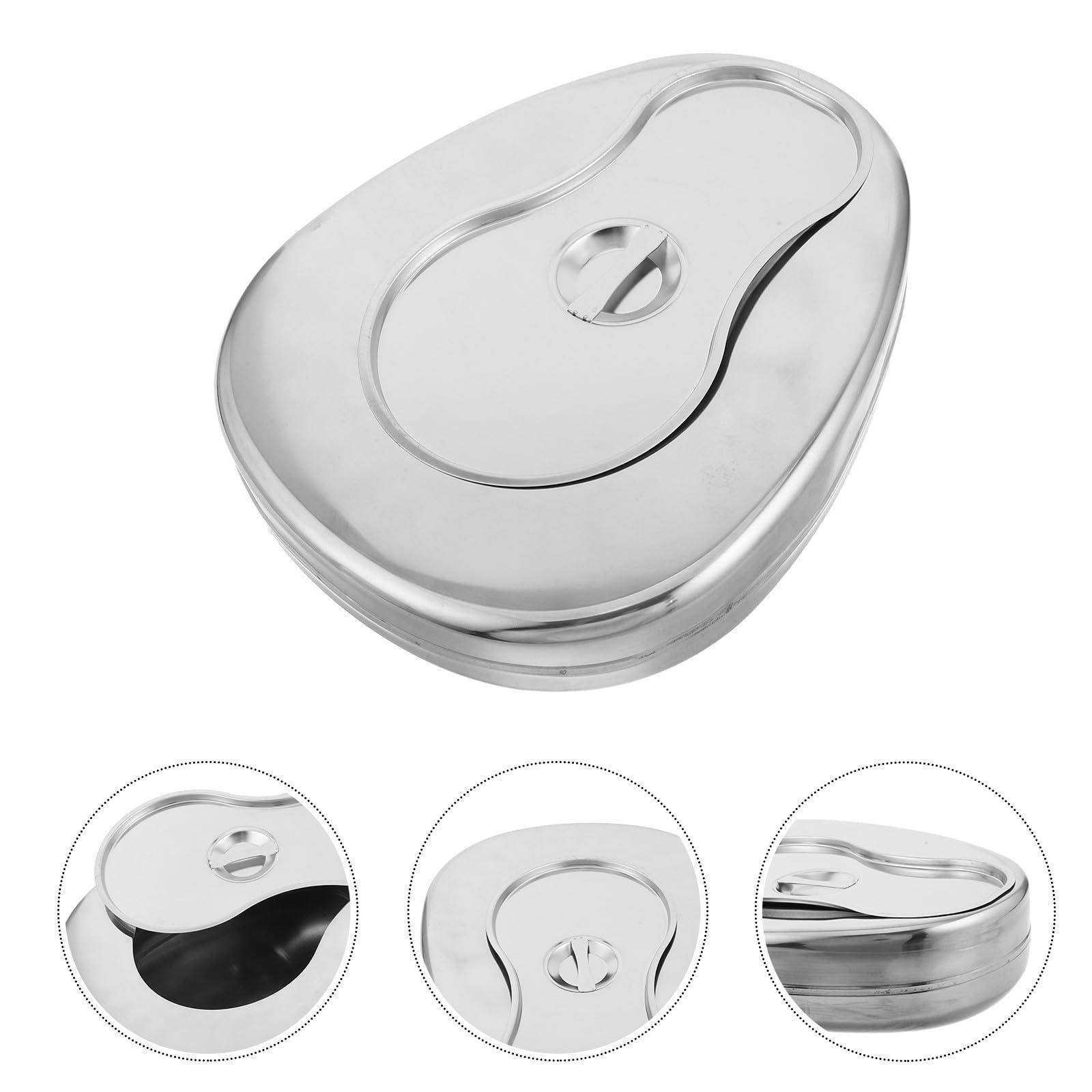 Orinal de Acero Inoxidable con Tapa para Adultos y Ancianos