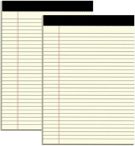 Paquete de 2 blocs legales de 8.5 x 11 pulgadas, bloc de notas amarillas de 8.5 x 11 pulgadas, 30 hojas por bloc de notas, impresión a doble cara,