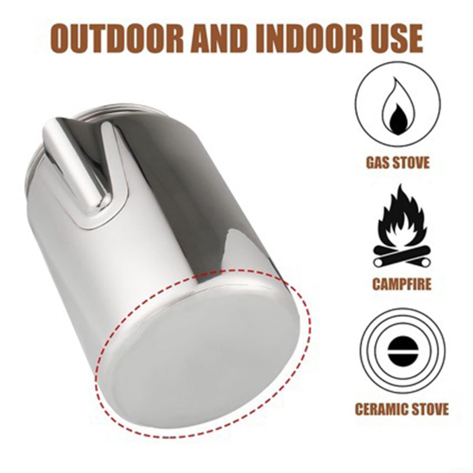 Percolador de café de acero inoxidable de 9 tazas con mango de madera para estufa de camping uso al aire libre en parrilla de inducción fuego