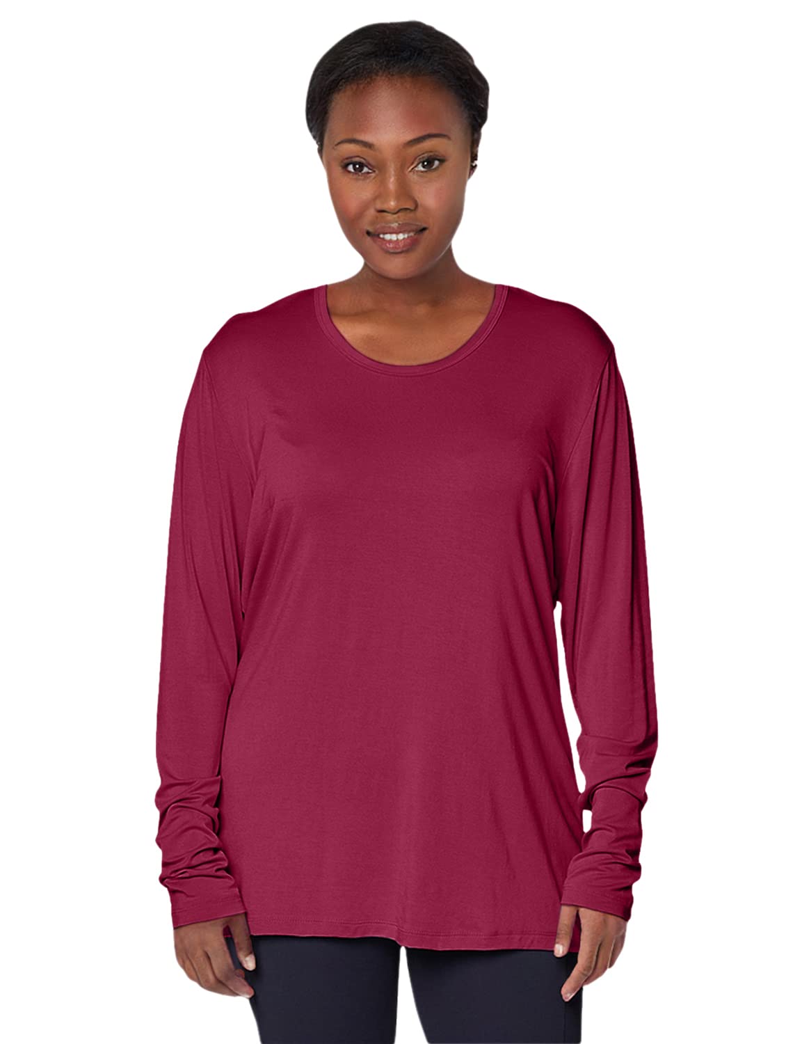Cherokee Long Sleeve Underscrub for Women Modern Classic fit Soft Crew Neck Knit Tee with 2-Way Stretch - 4881