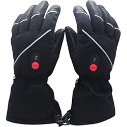 Guantes Para Puños Calefactables HEAT Guantes Calefactables Batería Recargable Hombre Mujer, Guantes Calefactables de Cuero Palma para Esquí Patinaje de Invierno, Guantes Térmicos para Motociclismo Caza 2.5-7 Horas