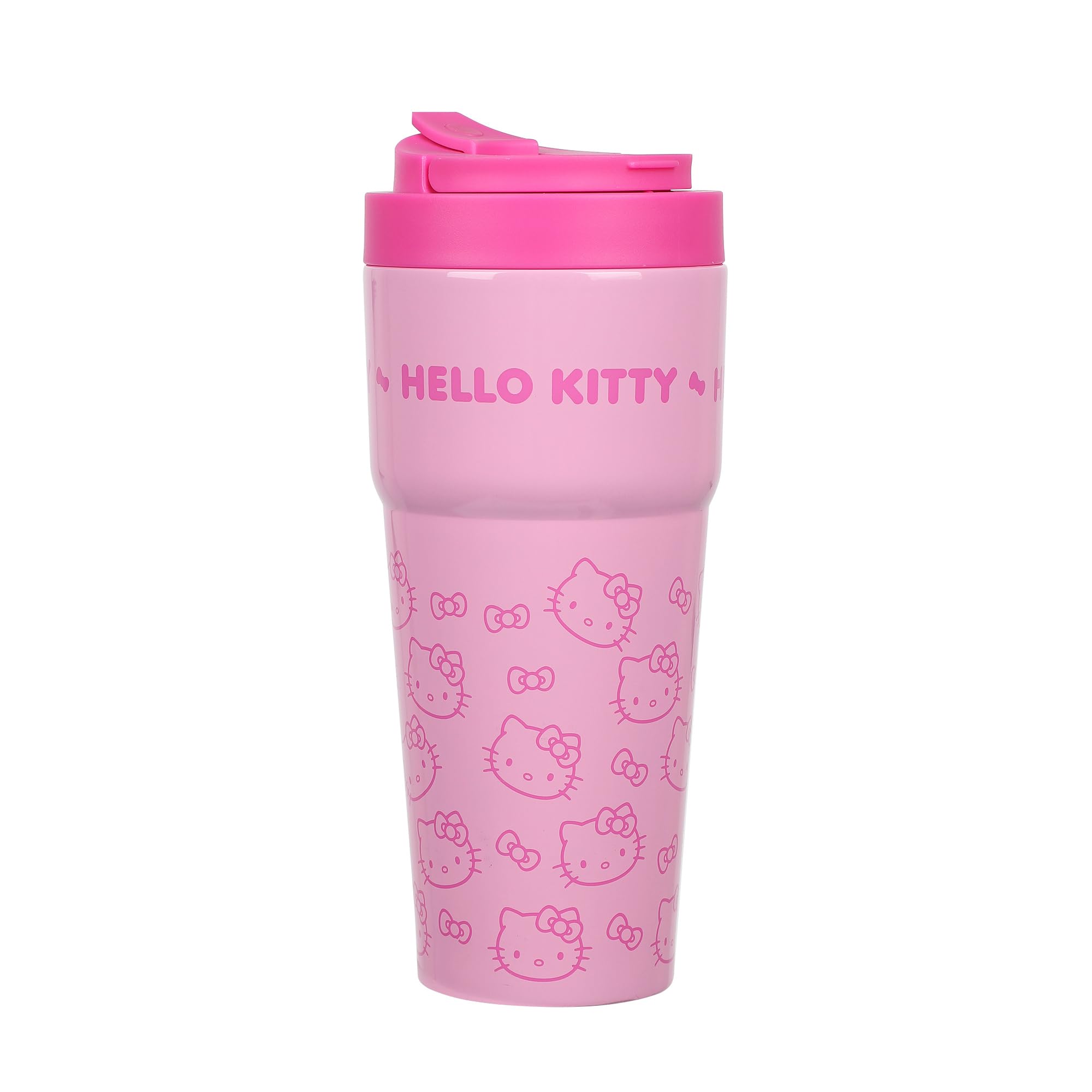 Bioworld Hello Kitty Character Print Pink 27 Oz Stainless Steel Travel Coffee Tumbler