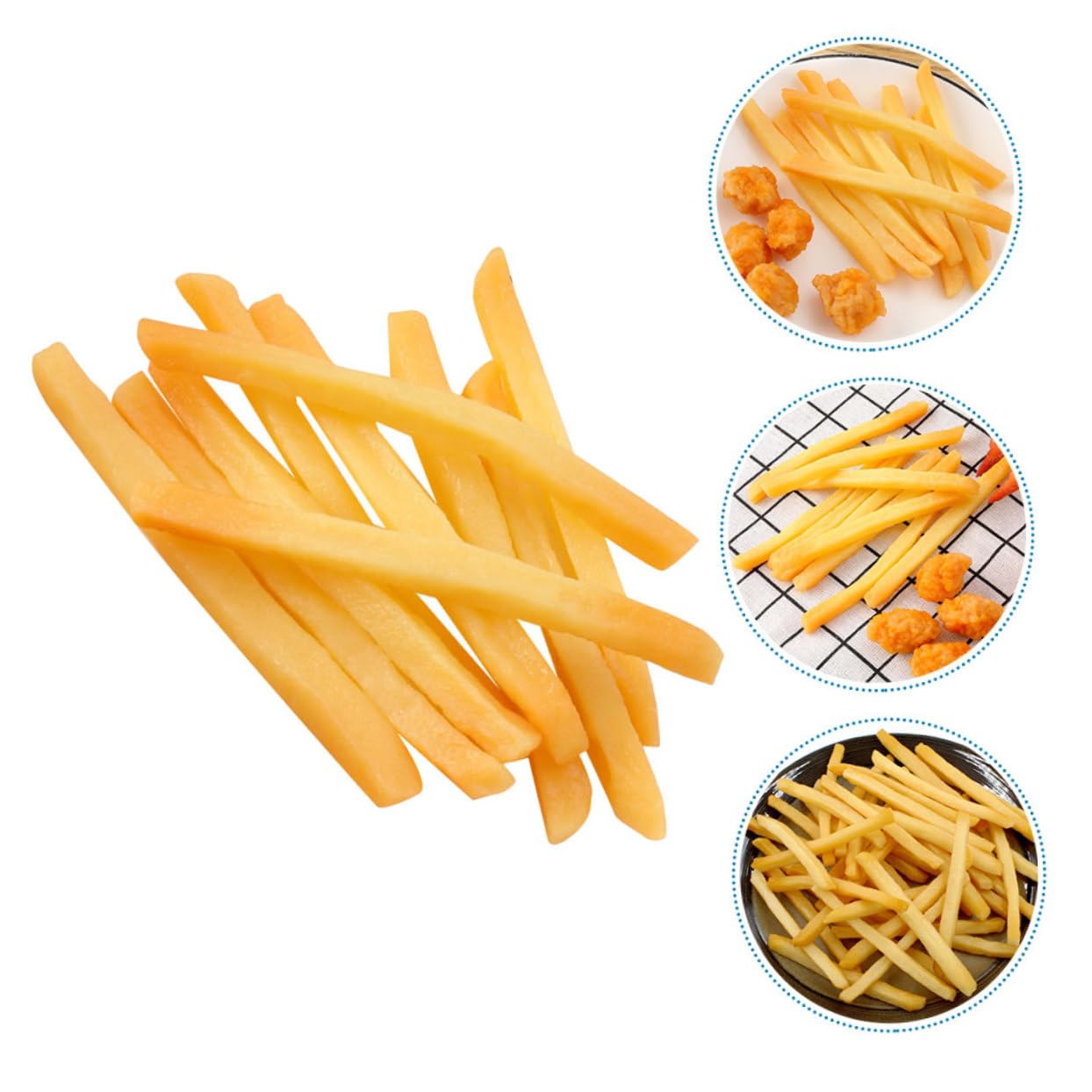Ifundom 90 Pièces Frites En Plastique Réalistes - Modèles Simulation Frites Pour Décoration, Jeux Et Accessoires Cuisine