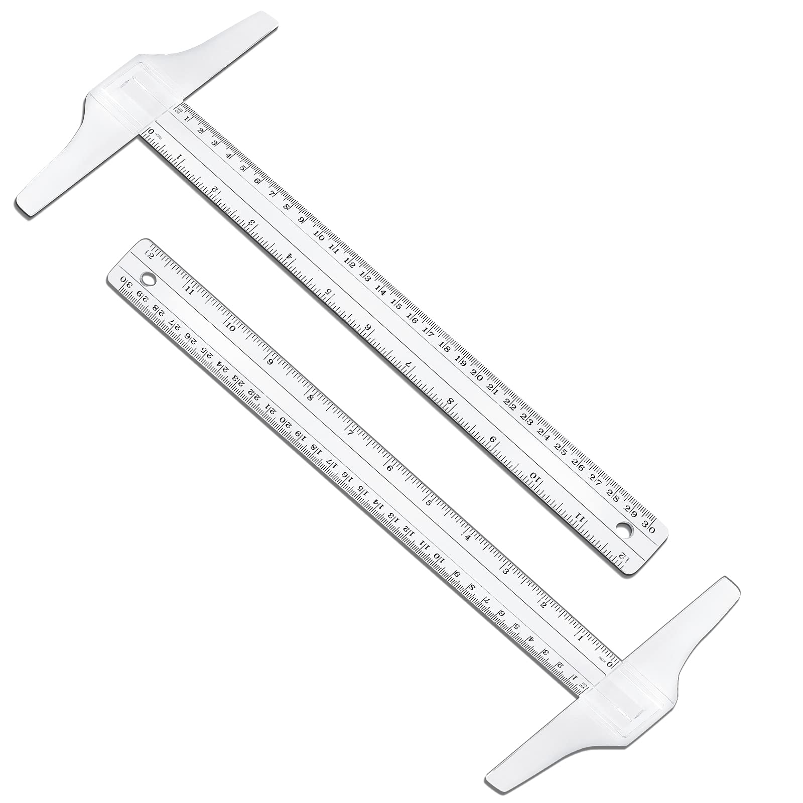 Snapklik.com : Rierdge 2 Pcs 12 Inch Junior T-Square Ruler